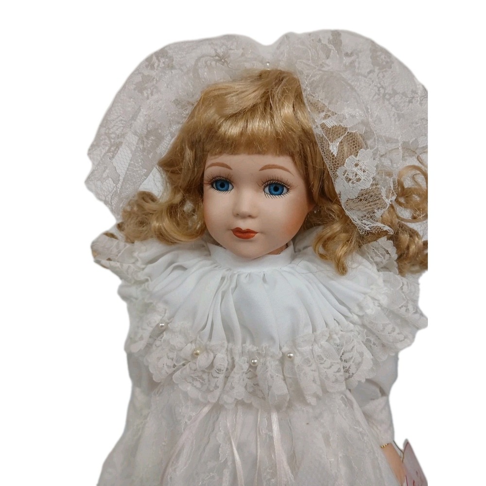 Porcelain 16" Victorian Girl Limited Edition Doll Blonde Hair Blue Eyes #Toy30 - Picture 3 of 13